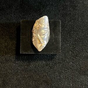 Silver Face Carved ring